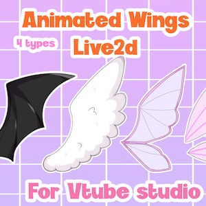 Animated Vtuber Asset Pastel goth Demon Angel wings for Vtube Studio /Streamer / Vtuber Asset/ Gamer asset/ Streamer Asset/ Asset