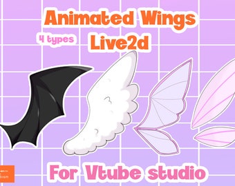 Animated Vtuber Asset Pastel goth Demon Angel wings for Vtube Studio /Streamer / Vtuber Asset/ Gamer asset/ Streamer Asset/ Asset