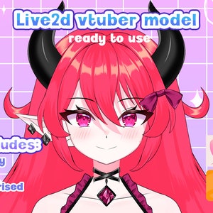 VTuber Live2d Model - Demon Girl for vtube studio / full body Vtuber demon goth girl live2d READY TO USE
