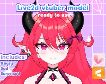 VTuber Live2d Model - Demon Girl for vtube studio / full body Vtuber demon goth girl live2d READY TO USE