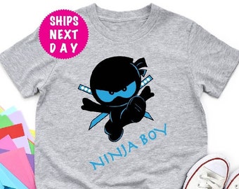 Camicia Ninja, Maglietta Ninja Boy, Regalo per Ragazzi, T-shirt di compleanno Ninja, Maglietta Ninja Kid, Regalo Compleanno Boy