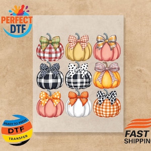 Transferencia DTF de calabaza Coquette lista para prensar, transferencia DTF de otoño, transferencia DTF de otoño, transferencia de prensa térmica de calabaza, DTF de temporada de especias de calabaza