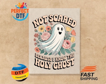 Christian Halloween Ready To Press DTF Holy Ghost Heat Transfer Iron On Decal