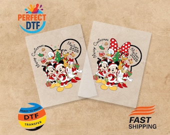 Custom Disney Christmas Family DTF Transfer, Mickey and Friends
