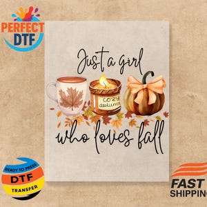 Cozy Fall DTF Transfer: Pumpkin Candle Shirt Print, Ready to Press