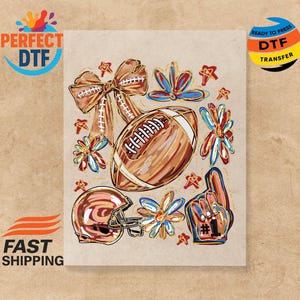 Football Coquette DTF Transfer: Game Day Bow Shirt Print