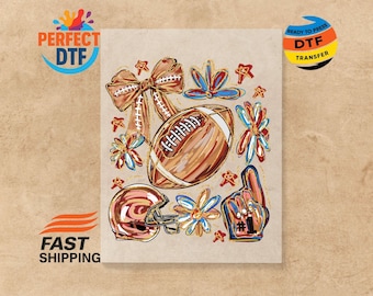 Football Coquette DTF Transfer: Game Day Bow Shirt Print