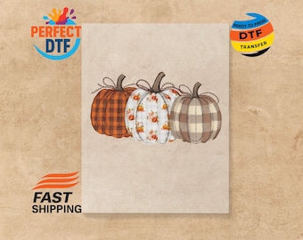 Floral Pumpkin DTF Transfer, Fall Season Iron-On, Pumpkin Patch Ready to Press