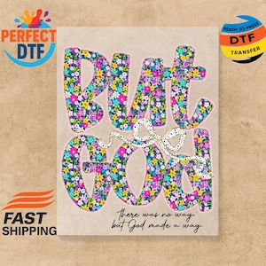 Vintage Floral Jesus DTF Transfer: Christian Religious Print