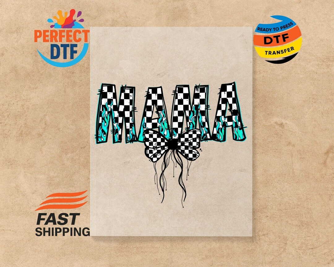 Retro Mama DTF Transfer: Checkered Coquette Style, Mother Ready to ...