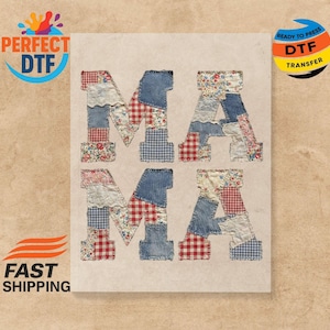 Adesivo termoadesivo Faux Patchwork Mama: Cottage Core Thrifting Mom Ready to Press
