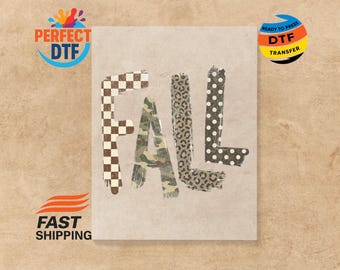 Camo Fall DTF Transfer, Leopard Thanksgiving Ready to Press, Distressed Autumn Iron-On