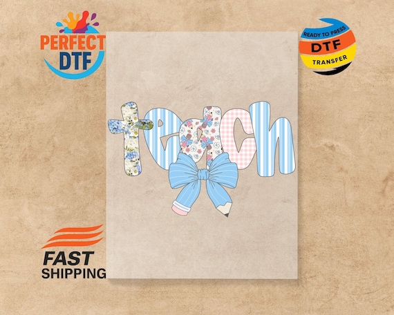 Coquette Teacher DTF Transfer: Pencil Bow, Back to School Heat Transfer