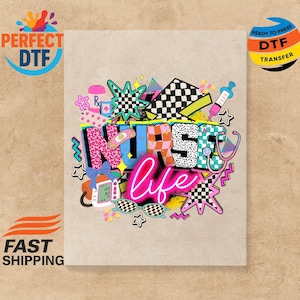 Nurse DTF Transfer: Checkered Nurse Life Ready To Pres Nursing Iron On