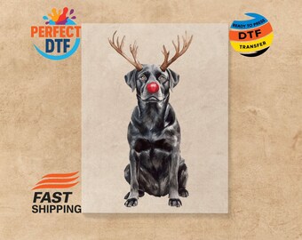 Labrador Retriever Christmas DTF Transfer Dog Mom Xmas Ready To Press Holiday Iron On