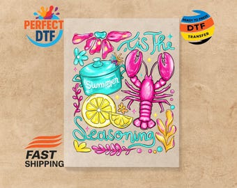 Brushstroke Tis The Season Crawfish Boil DTF Transfer: Crawfish Ready to Press Iron-On