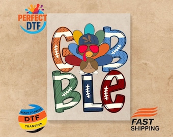 Thanksgiving Boy DTF Transfer: Gobble Turkey, Ready to Press