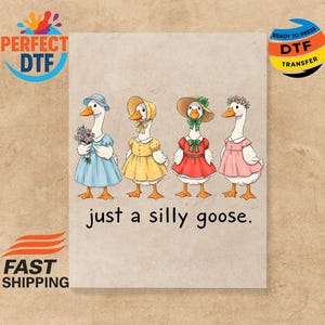 Just A Silly Goose DTF Transfer, Ready To Press, Heat Transfer, Cute Dtf Transfer, Tshirt Transfer, Trendy Transfer, Dtf