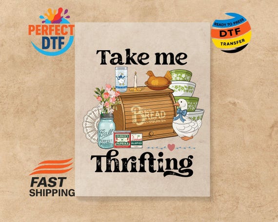 Take Me Thrifting DTF Transfer: Grandma Core Ready to Press Hen on Nest