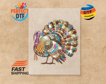 Diseño de camiseta de otoño con transferencia térmica lista para planchar con diseño de pavo para Acción de Gracias