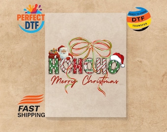 Ho Merry Christmas DTF Transfer: Holiday Iron-On Decal