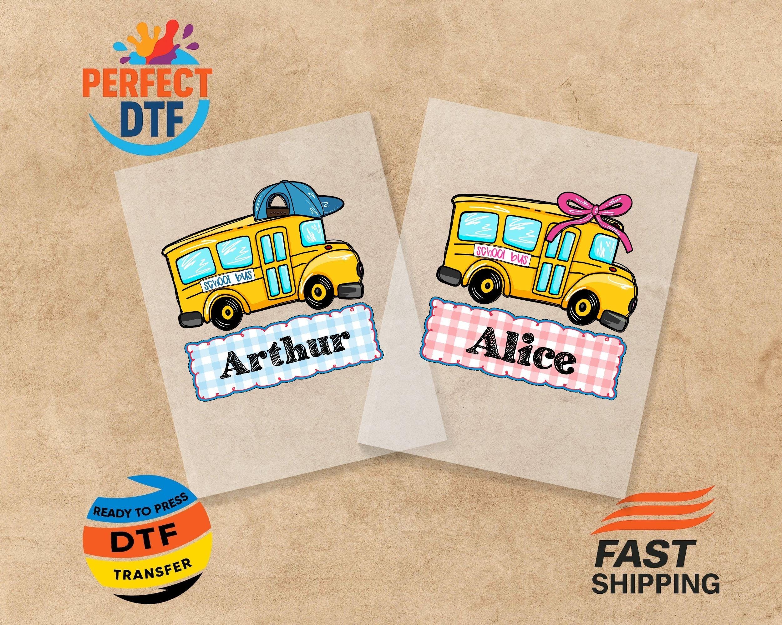 Personalized Name Kids Back To School Ready To Press, Custom School Bus Dtf, Custom Teacher Dtf, Boy Girl School Dtf, Custom Name Dtf