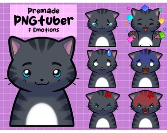 Premade PNGtuber | Gray Tabby Cat