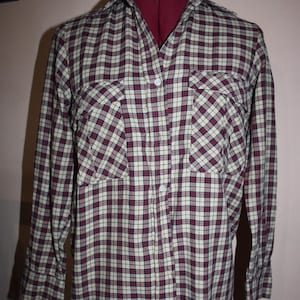 Camicetta vintage a quadretti manica lunga