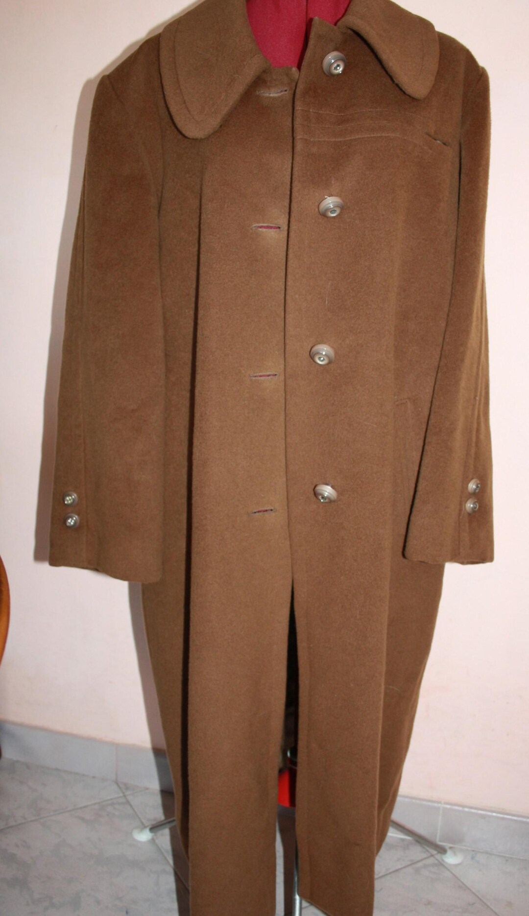 Camel Pure Cashmere Lapel Women Coat