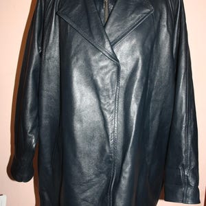 Blue leather jacket