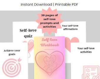 Self-Love Workbook| Printable PDF | Self-Discovery & Self-Improvement | Personal Growth | Self-Care | Self-Help | Journaling