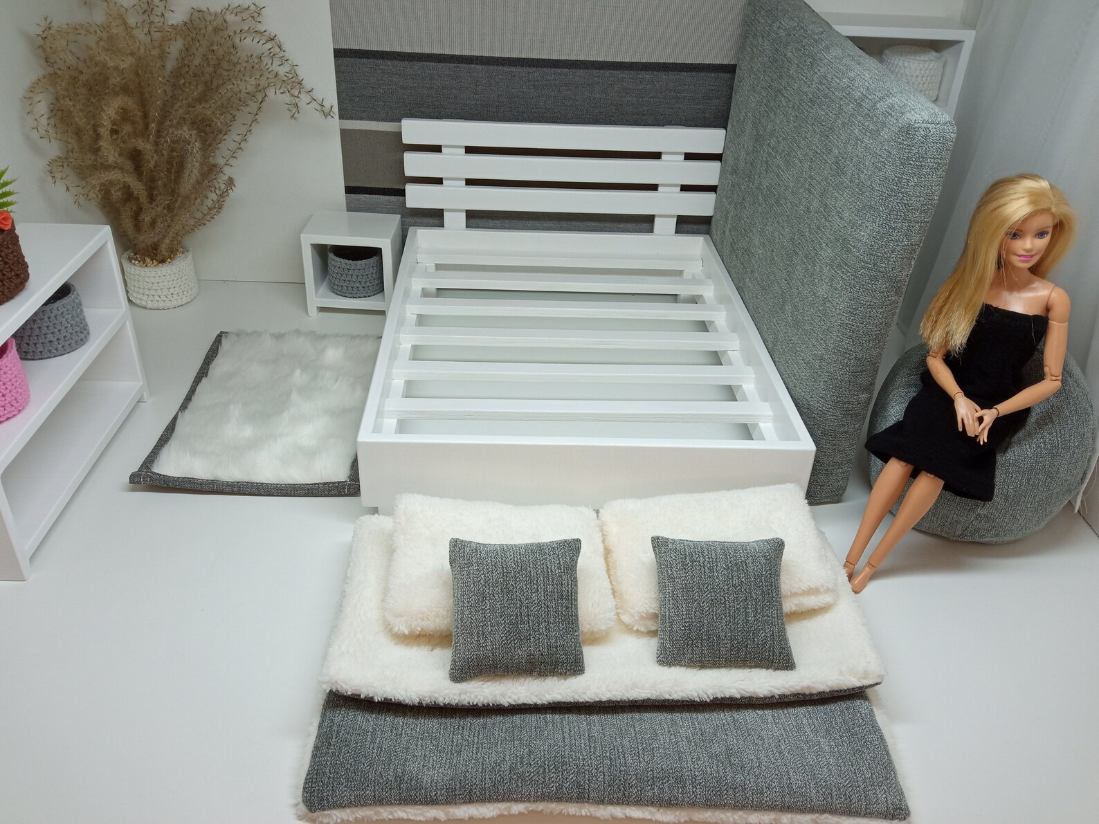 Handmade Doll Furniture 1:6 Scale Double Bed. Ręcznie Robione | Etsy