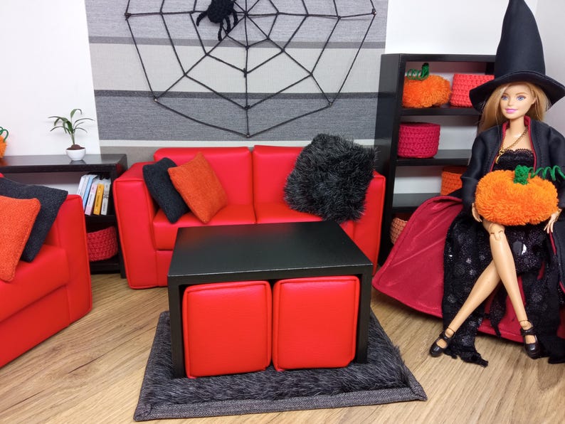 Haunted Doll Furniture 16 Scale Witchy Sofa, Armchair, Halloween