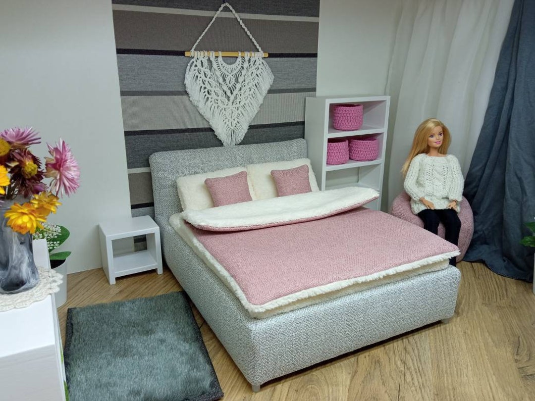 Handmade Doll Furniture 16 Scale, Double Bed. Doll Furniture, Bed for