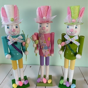 Hand Painted Easter Bunny Nutcracker