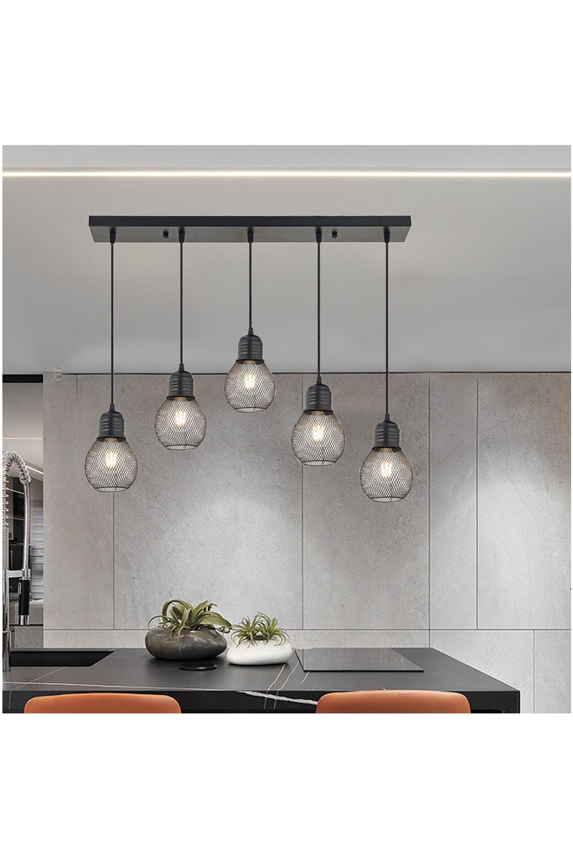 Modern Pendant Light Black Kitchen Lighting Mid Century Etsy