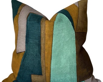 District Pillow Cover in Tobacco, Designer Decorative Pillows, Kelly Wearstler Textiles