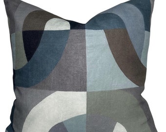 Colonnade Pillow Cover in Indigo, Designer Decorative Pillows, Kelly Wearstler Textiles