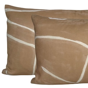 Graffito Pillow Cover in Salmon, Designer Pillow Covers, Decorative Pillows