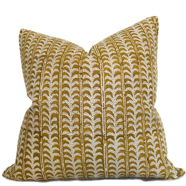 Luxor Pillow Cover in Saffron, Designer Pillow Covers, Decorative Pillows