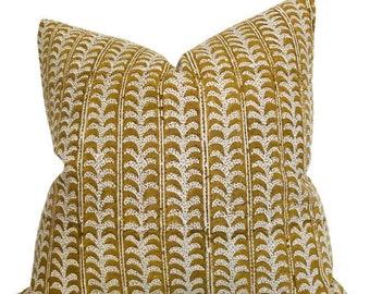 Luxor Pillow Cover in Saffron, Designer Pillow Covers, Decorative Pillows