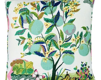 Citrus Garden Pillow Cover in Lime, Designer Pillow Covers, Decorative Pillows