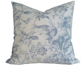 Boti Floral Pillow Cover in Blue, Designer Pillow Covers, Decorative Pillows