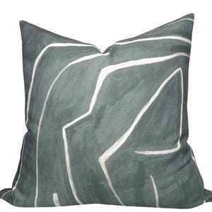 Graffito Pillow Cover in Denim, Designer Pillow Covers, Decorative Pillows