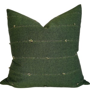 Laurel Striped Pillow Cover in Evergreen, Designer Pillow Covers, Decorative Pillows, Woven Pillows