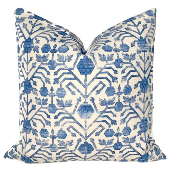 Khotan Pillow Cover in Cobalt Blue, Designer Pillow Covers, Decorative Pillows