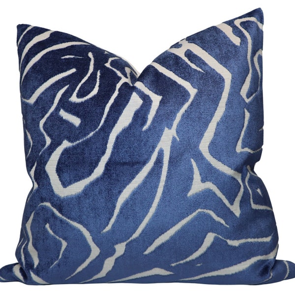 Blue Velvet Pillow Etsy