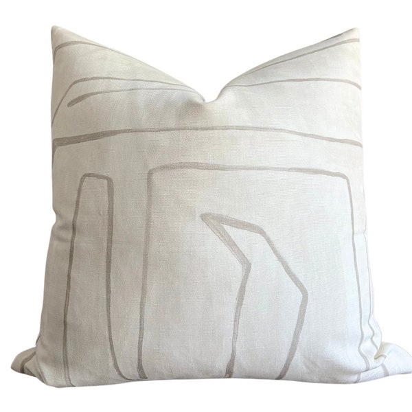 Graffito Pillow Cover in Parchment, Designer Pillow Covers, Decorative Pillows