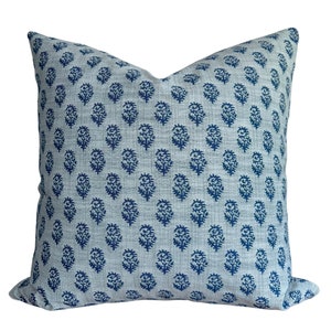 Rajmata Pillow Cover in Indigo Sky, Designer Pillow Covers, Decorative Pillows, Indoor Outdoor Pillows