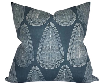 Artemis Pillow Cover in Blue, Designer Pillow Covers, Decorative Pillows